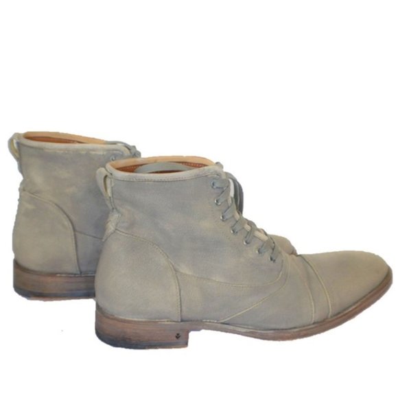 John Varvatos Gray Canvas Fleetwood Boots - Picture 4 of 9